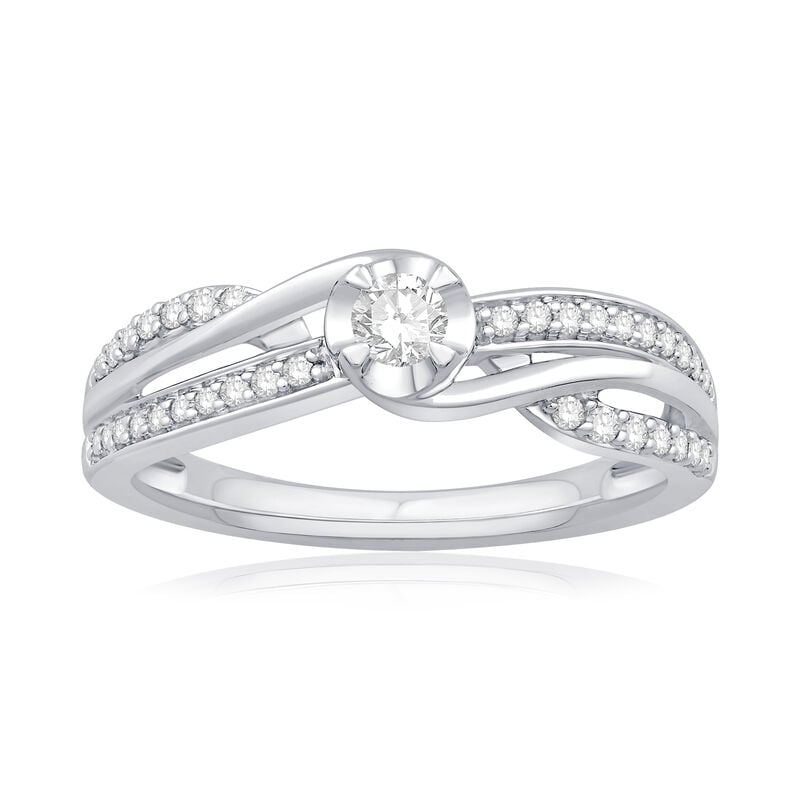 Diamond 1/3ctw. Crossover Promise Ring in Sterling Silver image number null